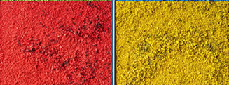 Artworks created with colored wood shavings | 135 × 100 cm