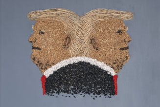 Janusblick ( Janus – Blick ) | Janus römischer Gott des Anfangs und des Endes. „Ist Trump eine janushafte Figur? Oder sehen wir nur, was wir sehen wollen ?“ | 135 x 100 cm